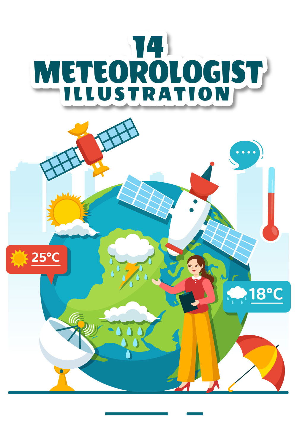 14 Meteorologist Vector Illustration pinterest preview image.