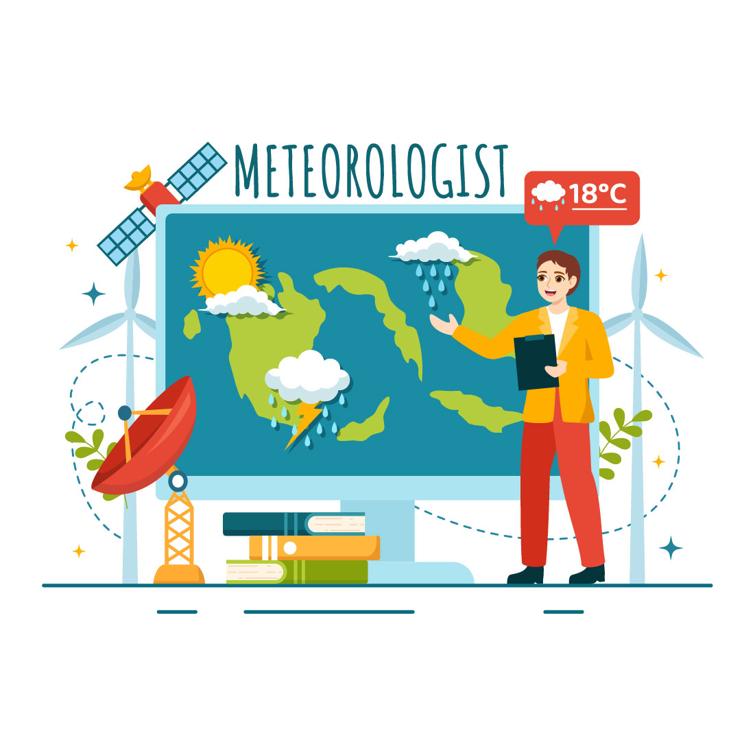 14 Meteorologist Vector Illustration cover image.