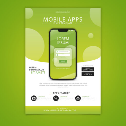 Mobile app flyer template cover image.