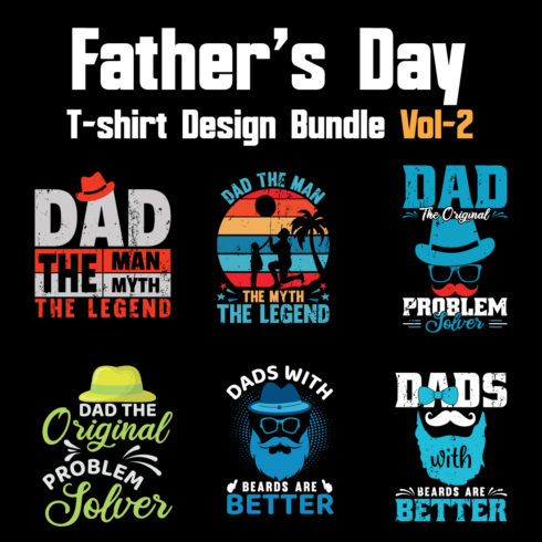 Father's Day T-shirt Design Bundle Vol-2 cover image.