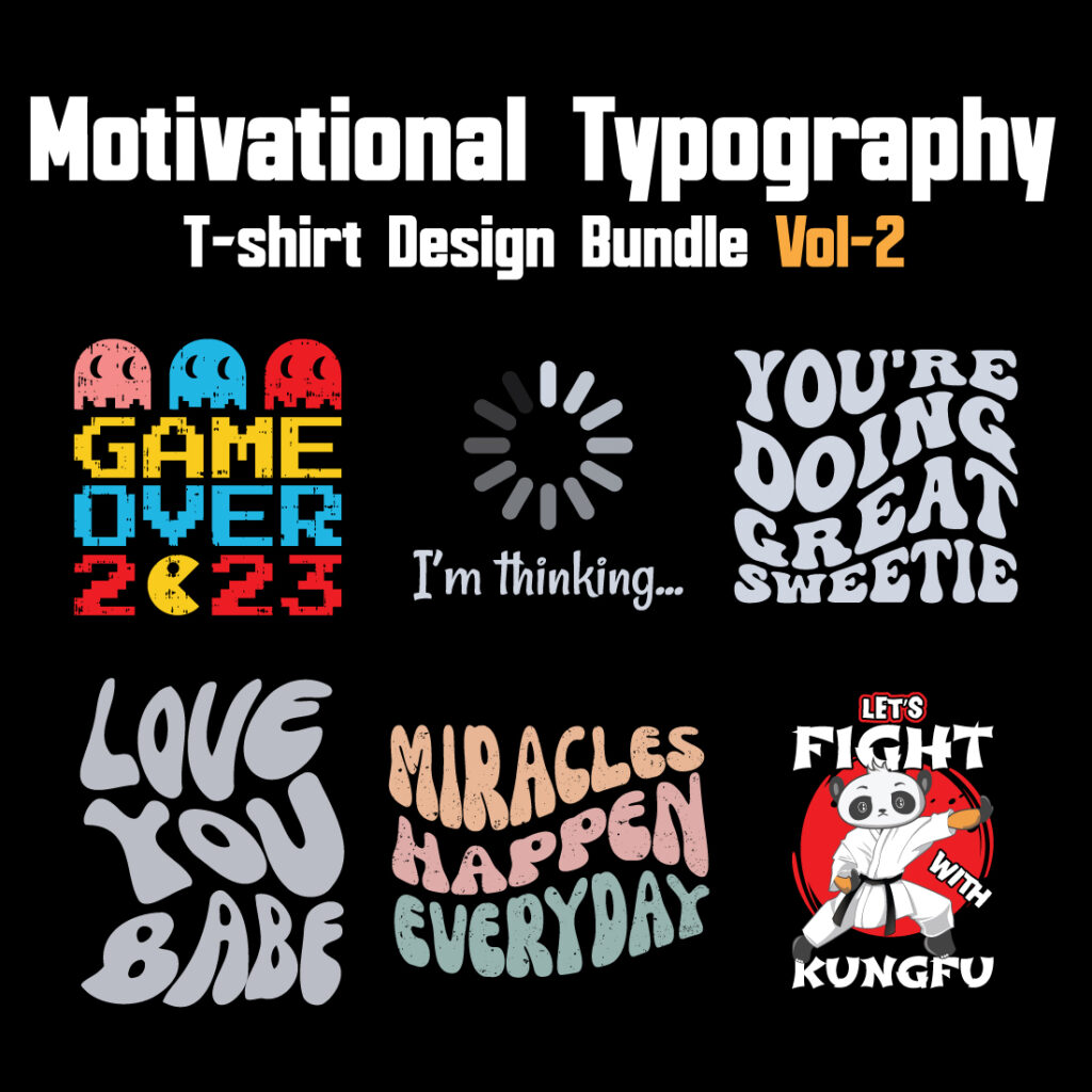 Motivational Typography T-shirt Design Bundle Vol-2 - MasterBundles