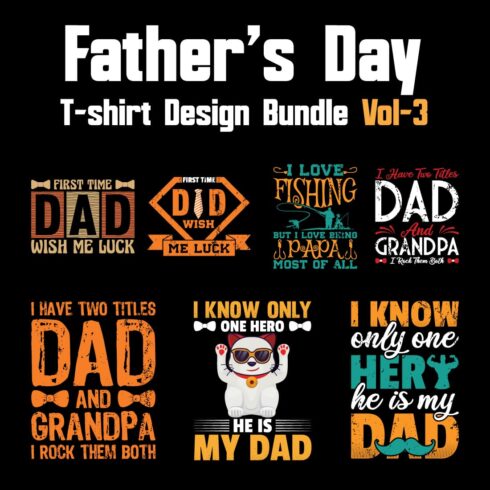 Father's Day T-shirt Design Bundle Vol-3 cover image.