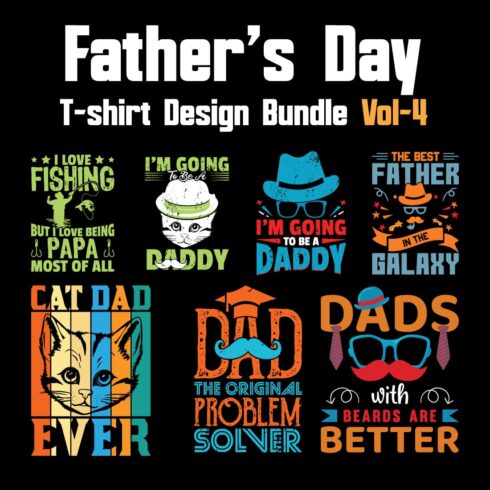 Father's Day T-shirt Design Bundle Vol-4 cover image.
