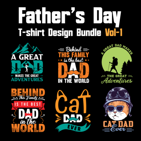 Father's Day T-shirt Design Bundle Vol-1 cover image.
