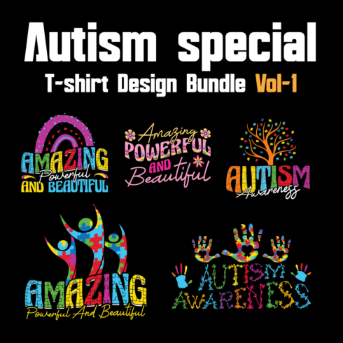 Autism Special T-shirt Design Bundle Vol-1 cover image.