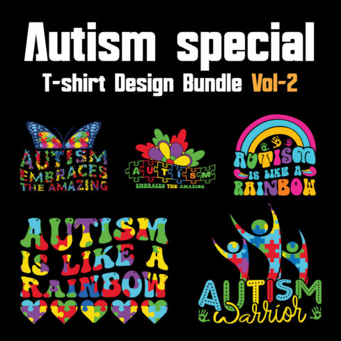 Autism Special T-shirt Design Bundle Vol-2 cover image.