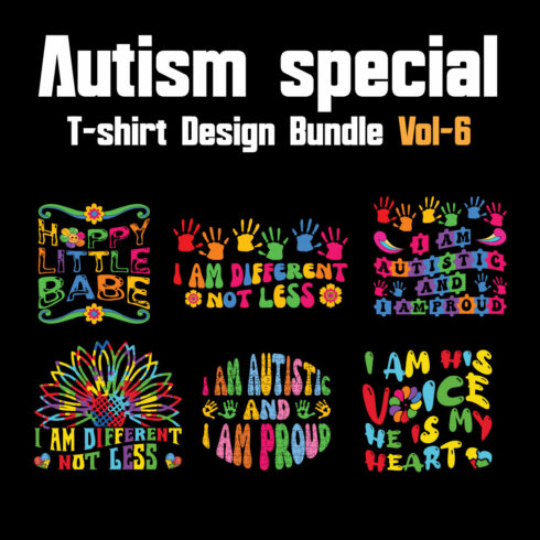 Autism Special T-shirt Design Bundle Vol-6 cover image.