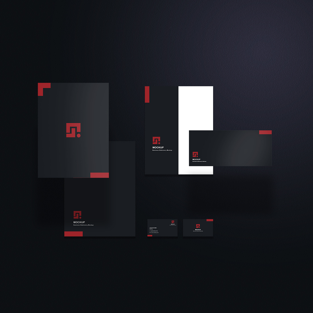 Modern Business Stationery Collection Mockup preview image.