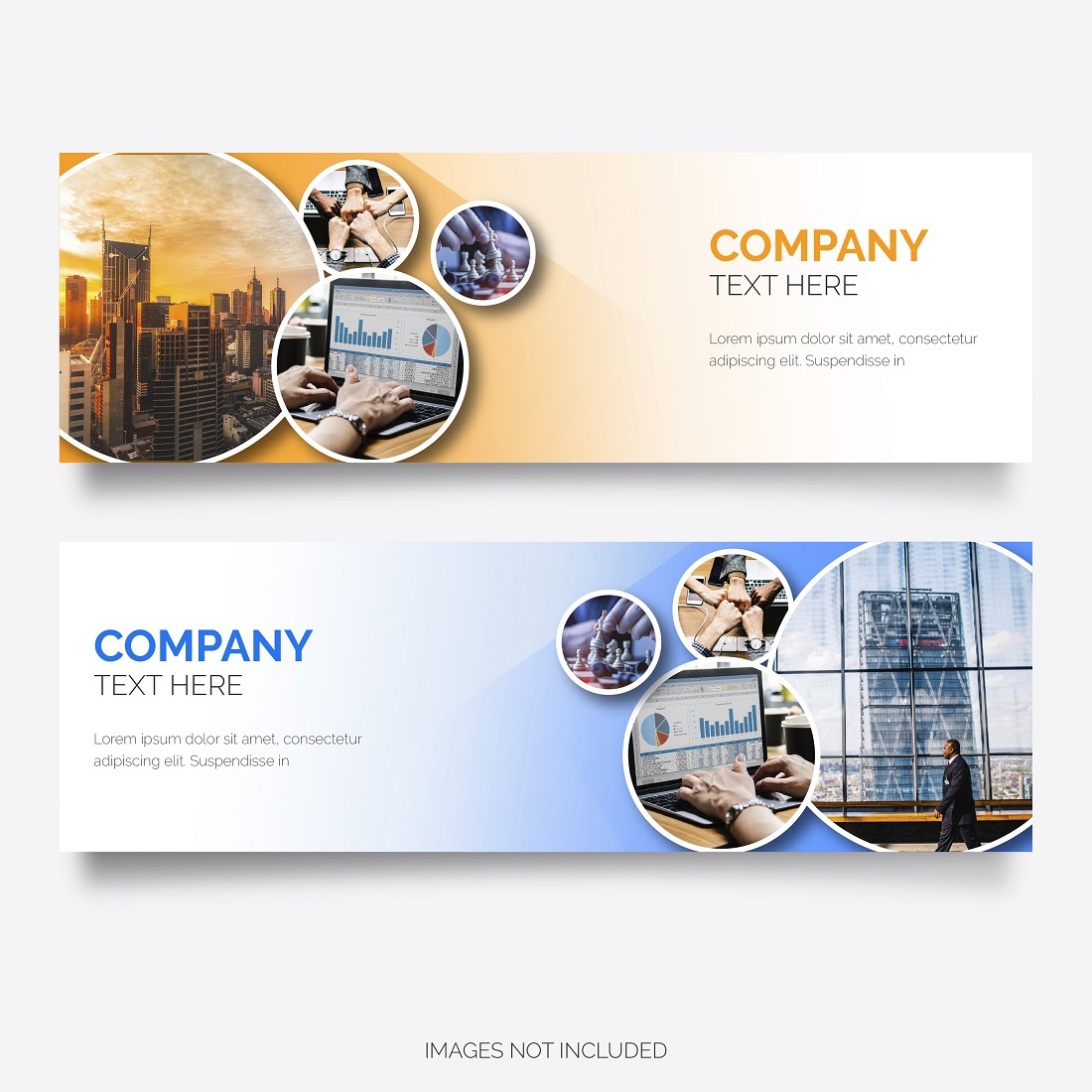 Modern business banner with circle shapes preview image.