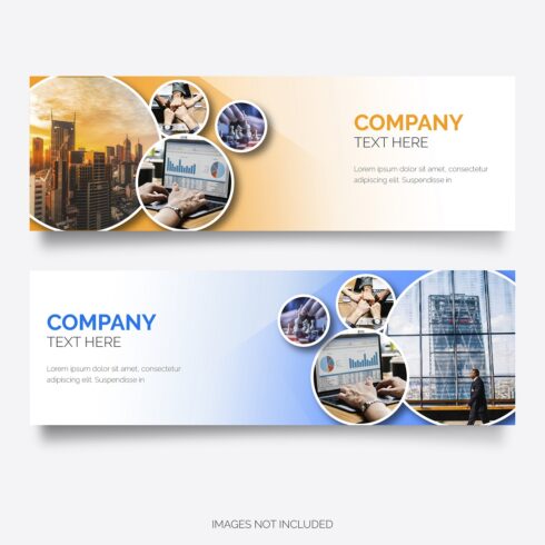 Modern business banner with circle shapes cover image.
