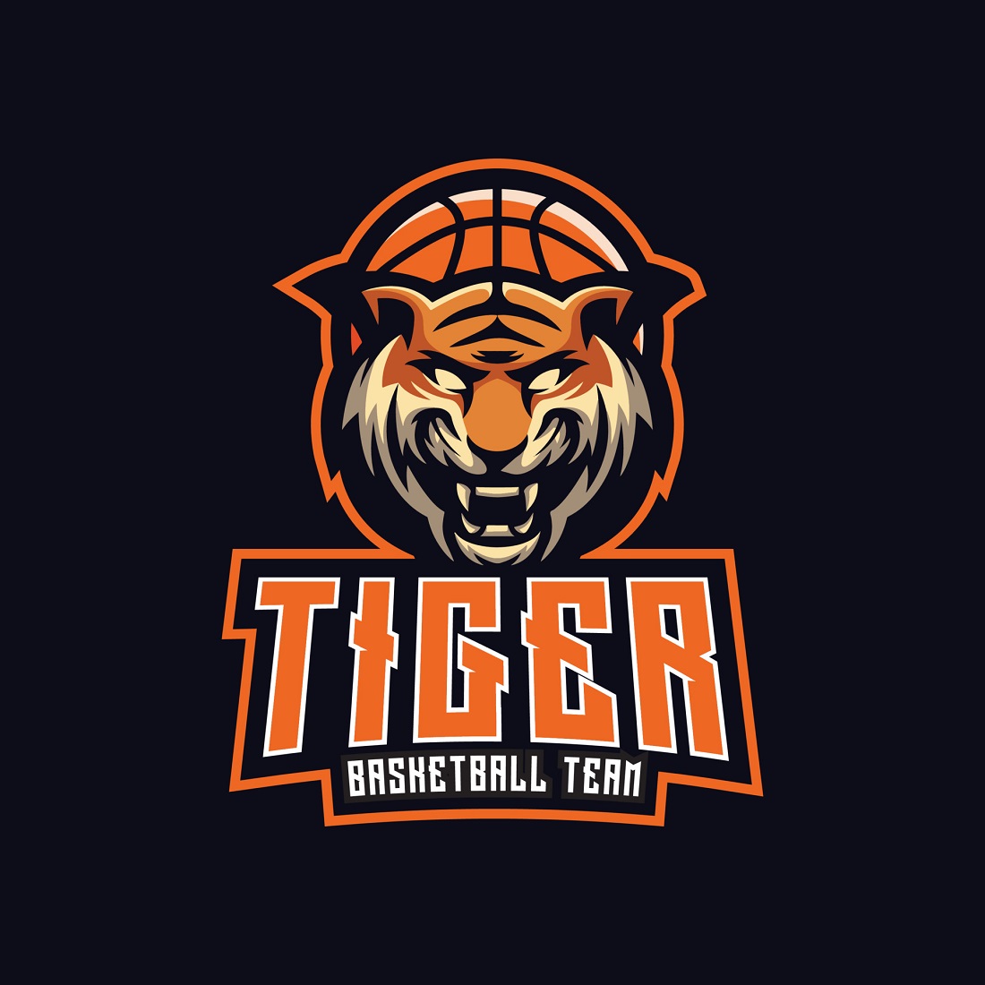 Modern professional tiger basketball team preview image.
