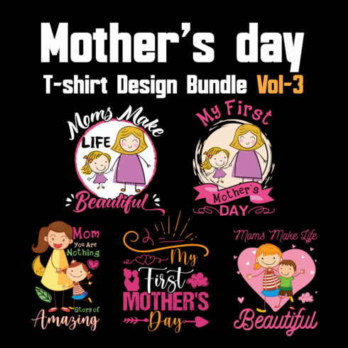 Mother's Day T-shirt Design Bundle Vol-3 cover image.