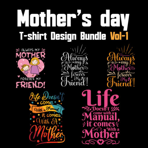 Mother's Day T-shirt Design Bundle Vol-1 cover image.