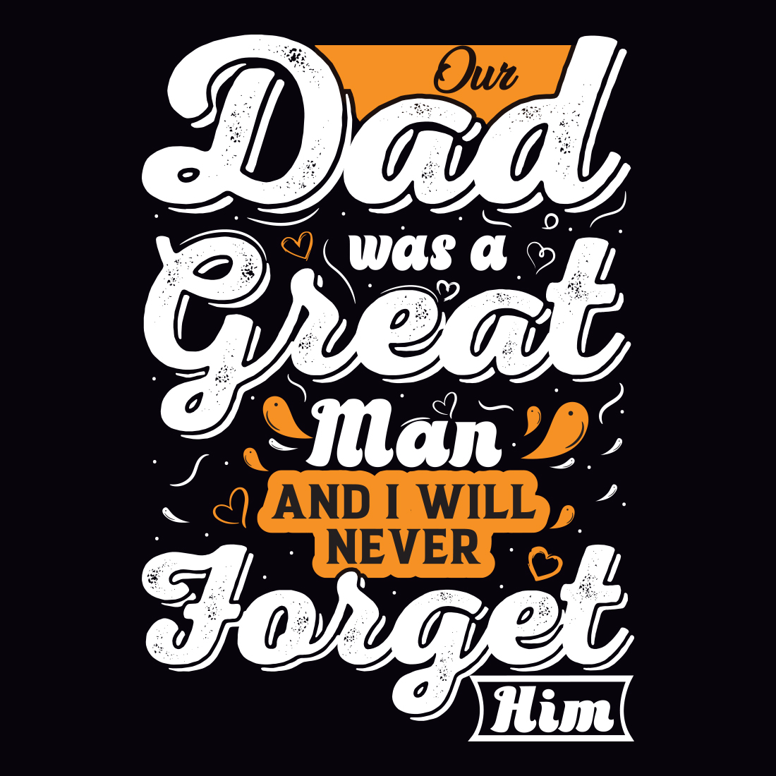father's day t-shirt design preview image.
