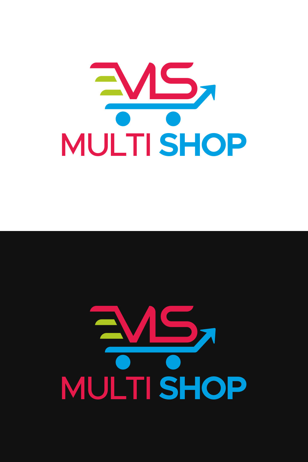 MS Letter logo design template pinterest preview image.
