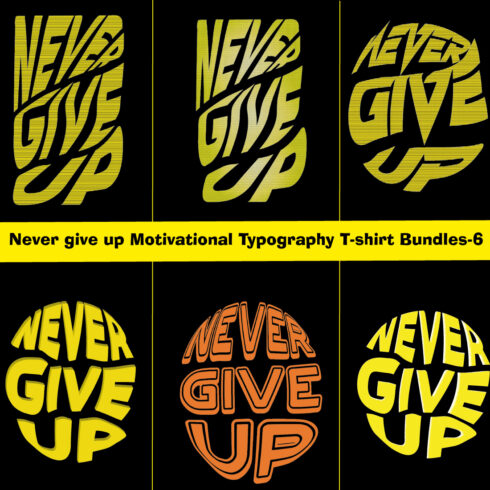 Motivational Typography T-shirt Bundles -6 cover image.