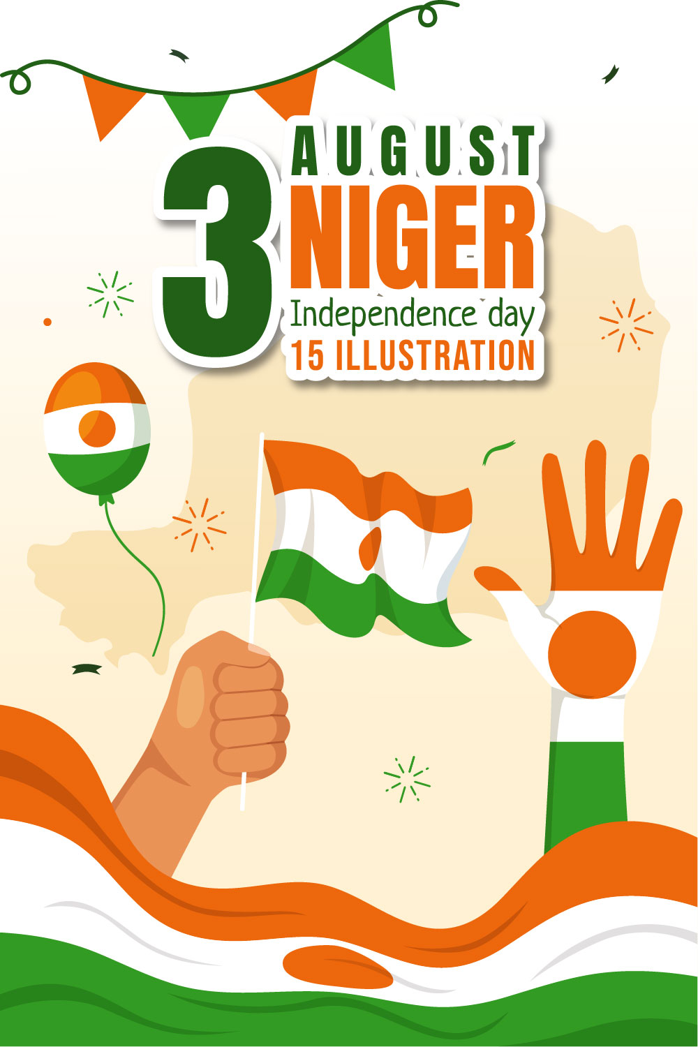 15 Happy Niger Republic Day Illustration pinterest preview image.