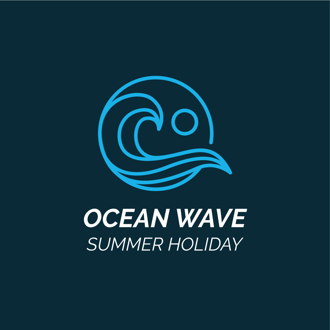 Ocean Wave Logo Design Vector Template preview image.