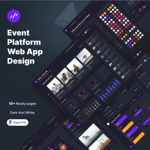 Event Platform web app UI Kits Design cover image.