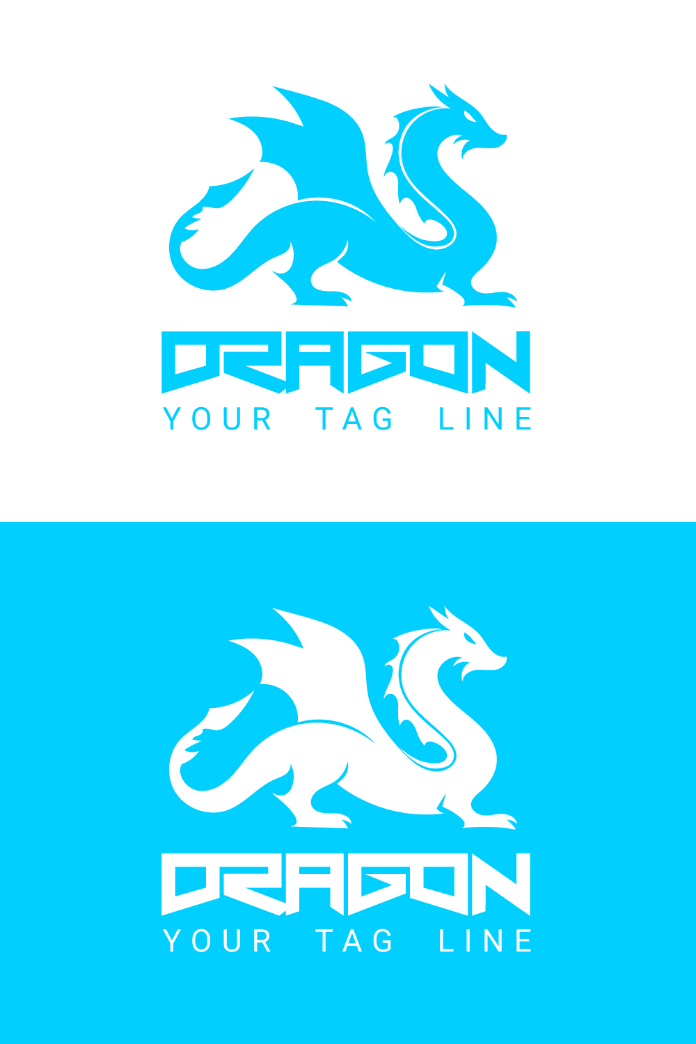 Flat design dragon colorful logo pinterest preview image.