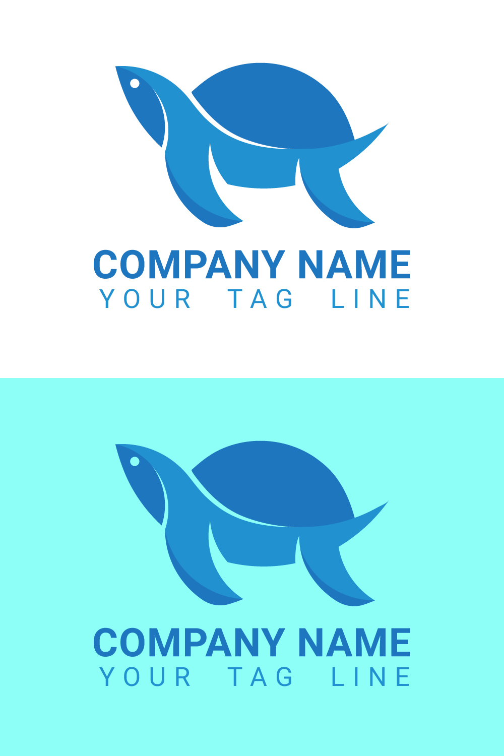 Modern turtle vector logo design pinterest preview image.