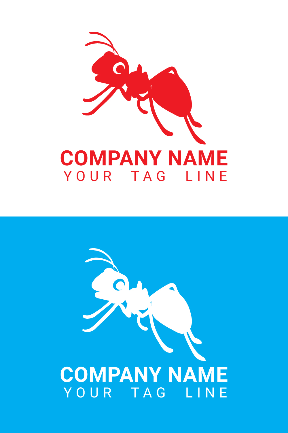 Colorful vector ant logo design pinterest preview image.