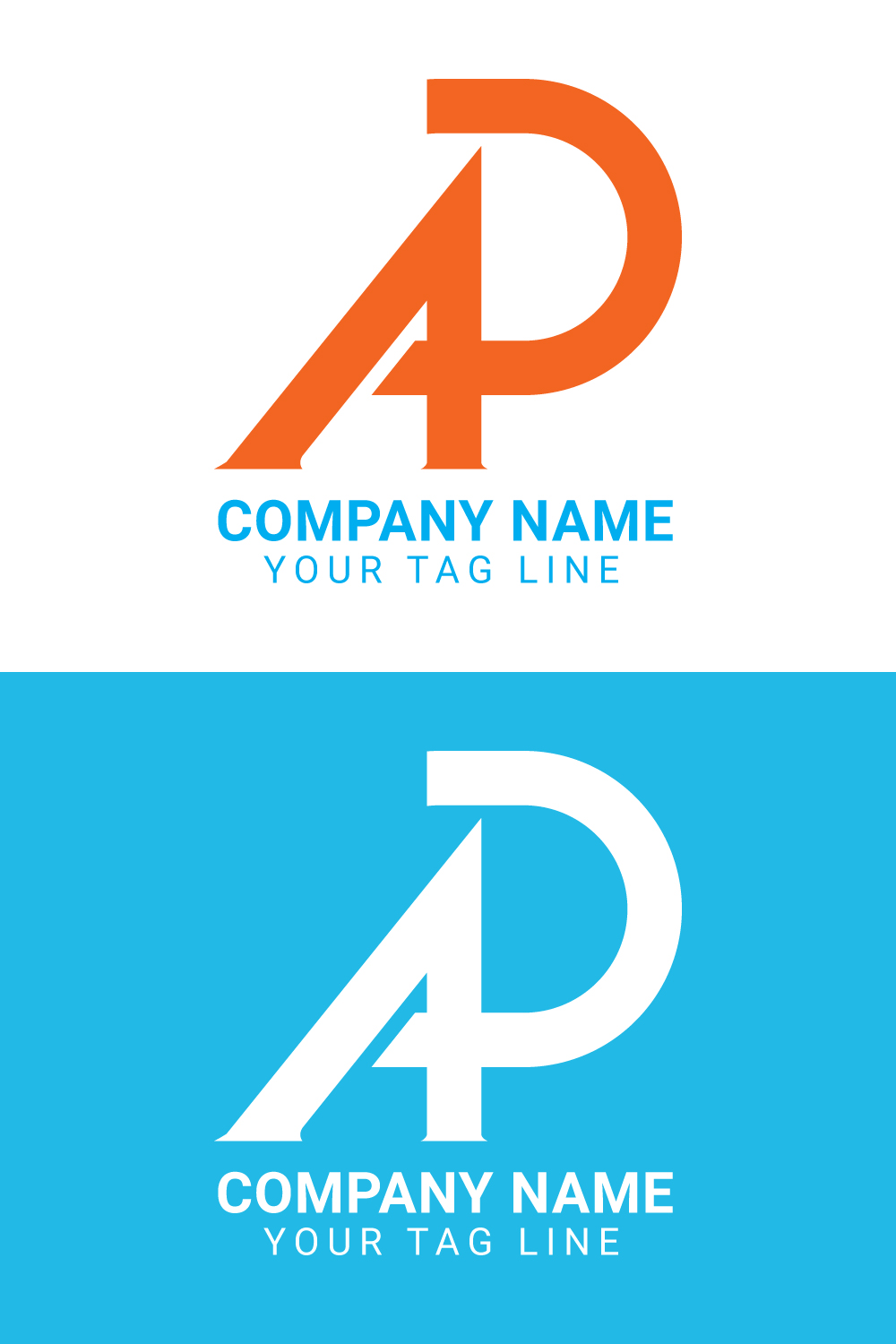 Abstract ap letter logo design pinterest preview image.