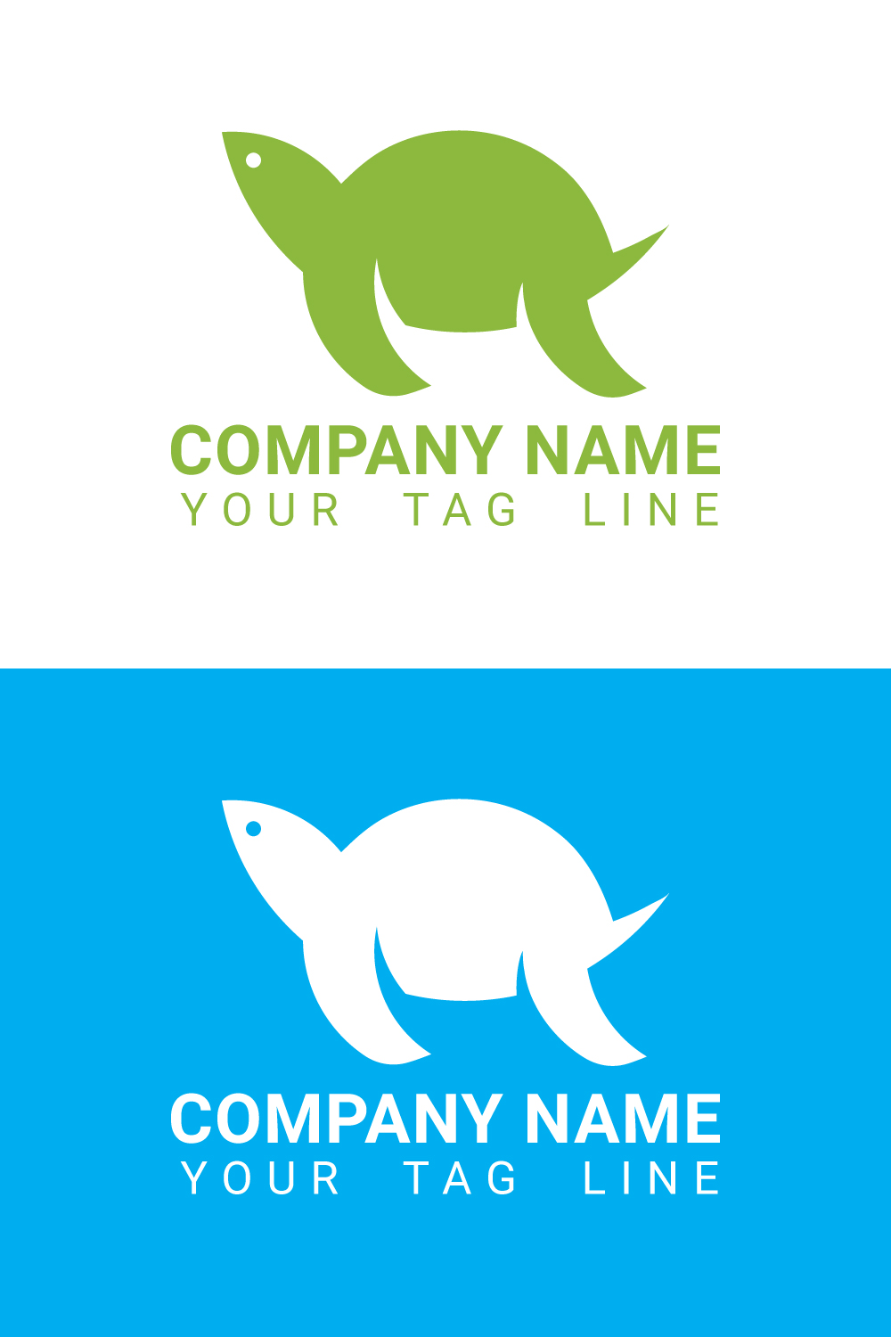 Flat turtle vector logo design pinterest preview image.