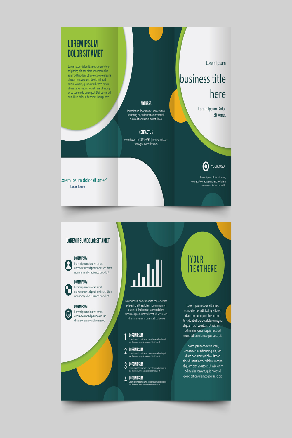 Business trifold abstract style pinterest preview image.