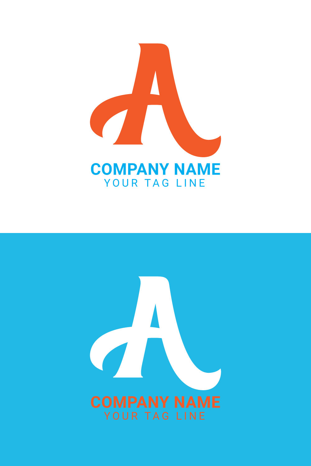Abstract a letter logo design pinterest preview image.