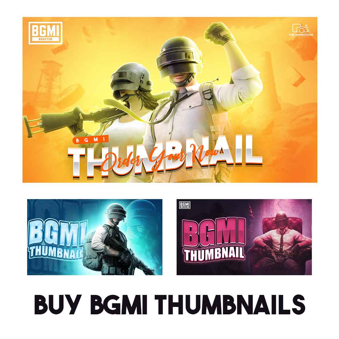 Pack Of 8 Bgmi Thumbnails With PSD Hier Me @imphotion cover image.