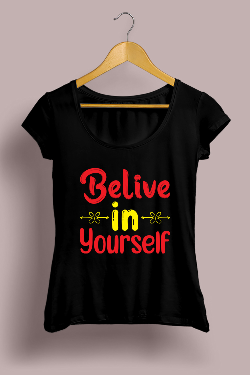 Motivational typography t-shirt design pinterest preview image.