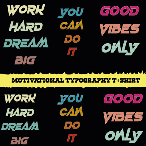 Motivational Typography t-shirt Bundle -3 cover image.