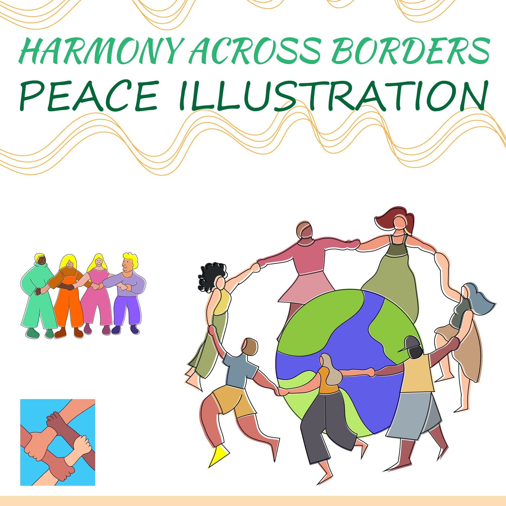 Harmony Across Borders: World Peace Illustrations cover image.