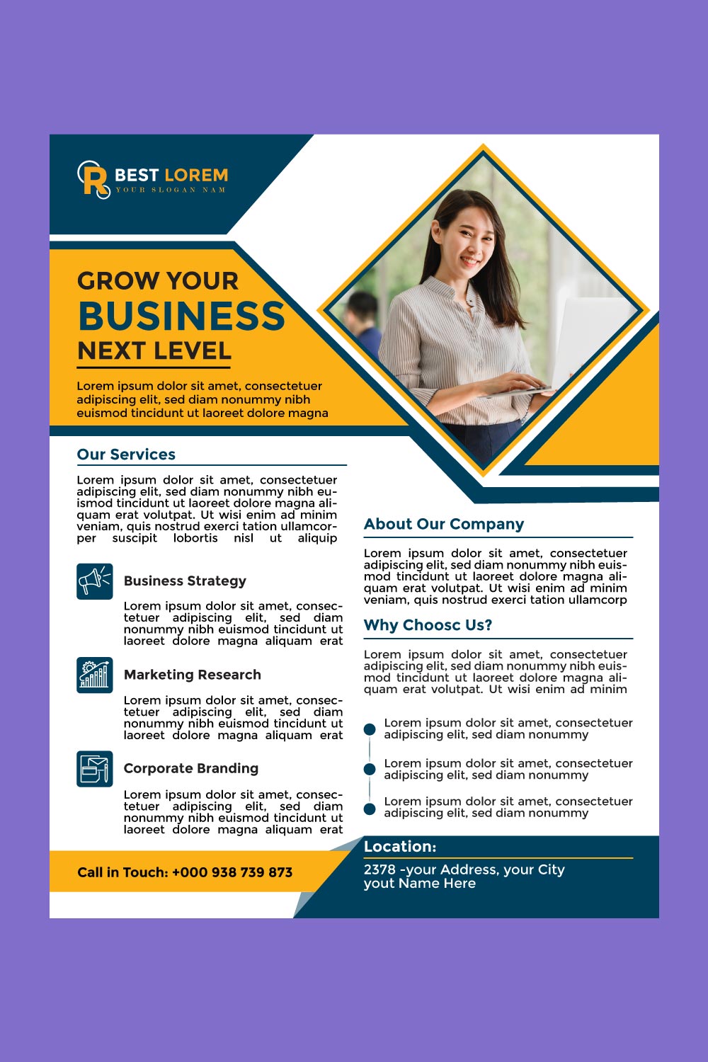 Business Flyer Corporate Flyer pinterest preview image.