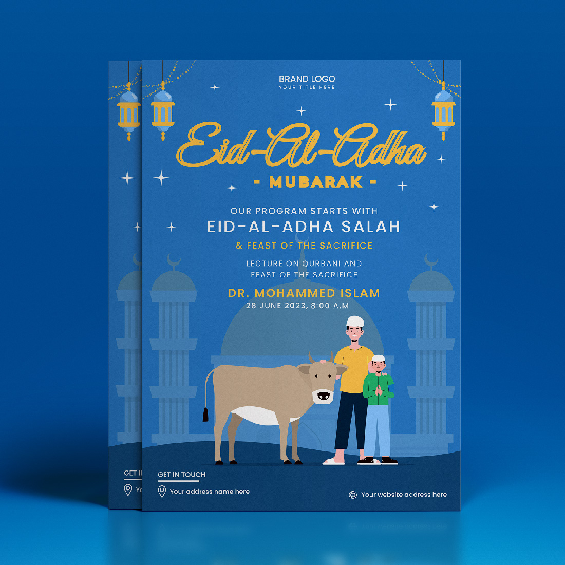 Eid Al Adha Flyer Template Banner preview image.