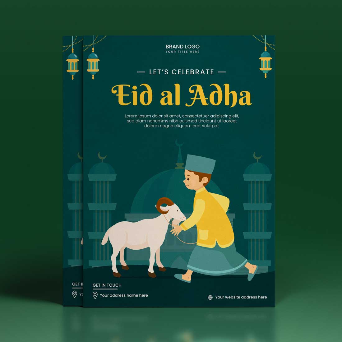 eid ul adha flyer poster, Free vector preview image.