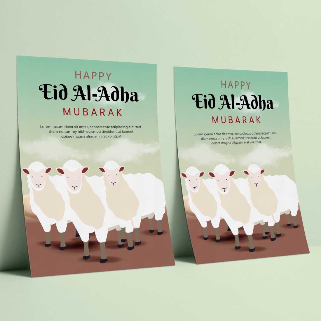Eid Al Adha flyer Poster, Free vector preview image.