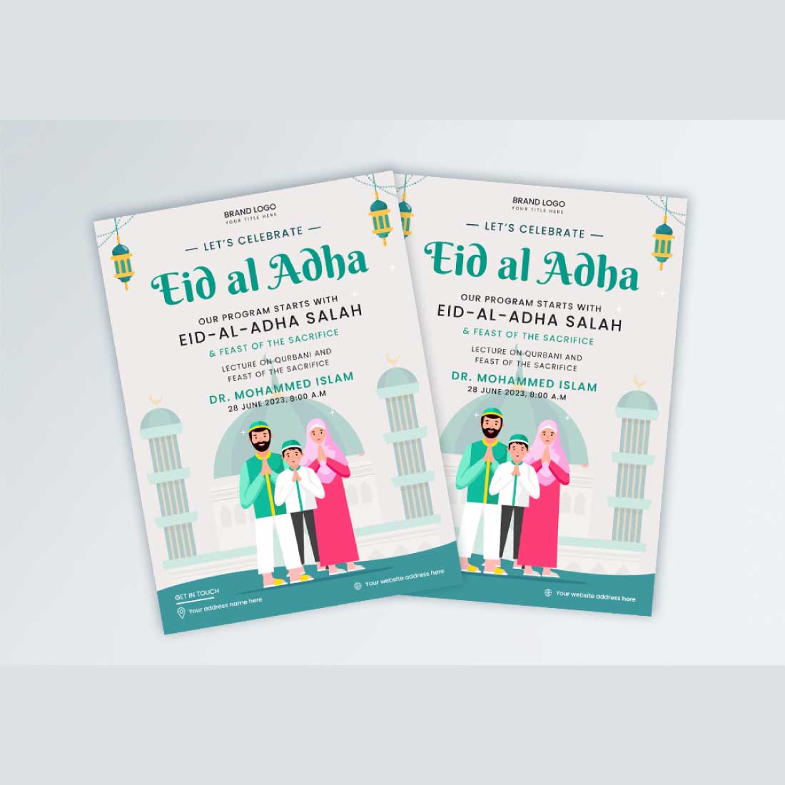eid ul adha flyer poster, Free vector preview image.