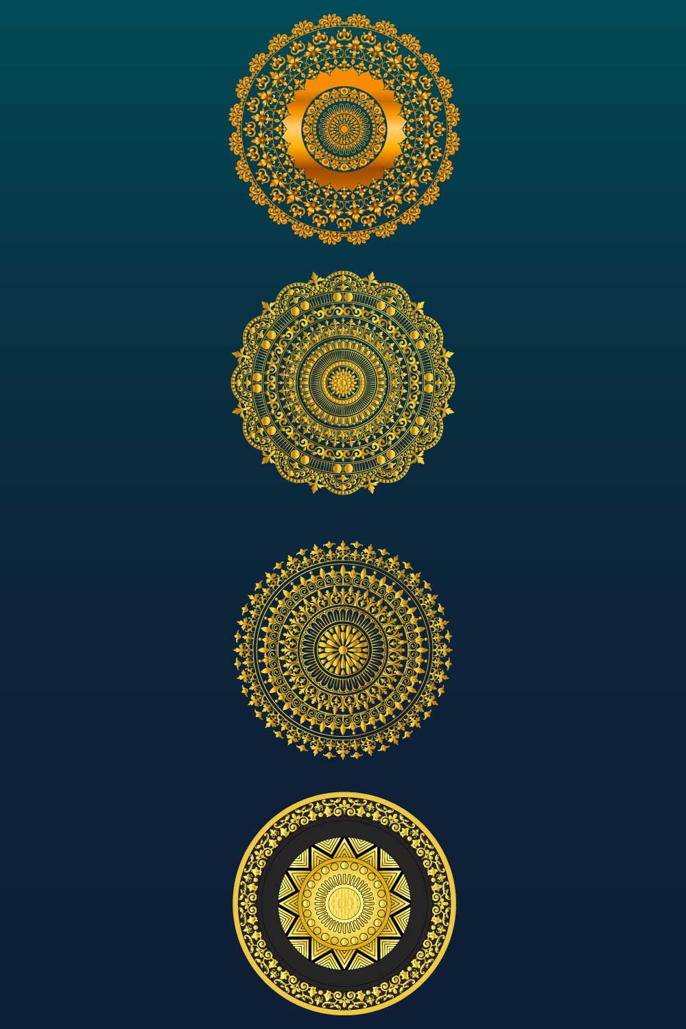 05pcs Exclusive, Elegant, Royal, Luxury Unique Mandala Design Template- only in $5 pinterest preview image.