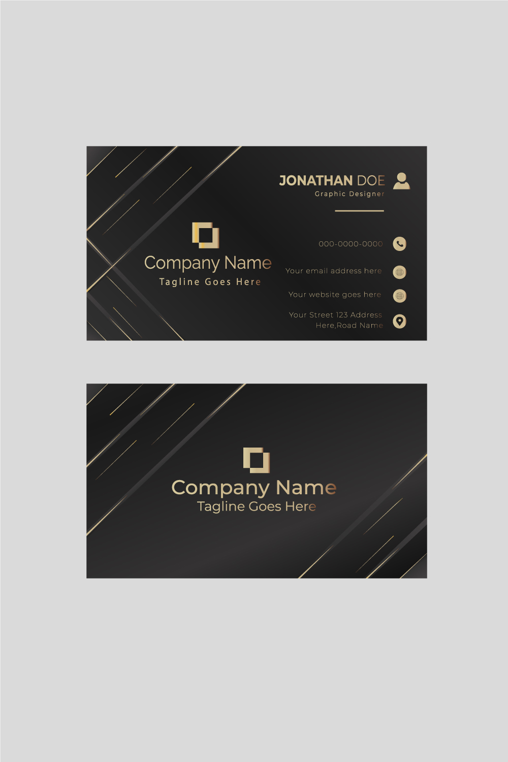 Corporate Business Card pinterest preview image.