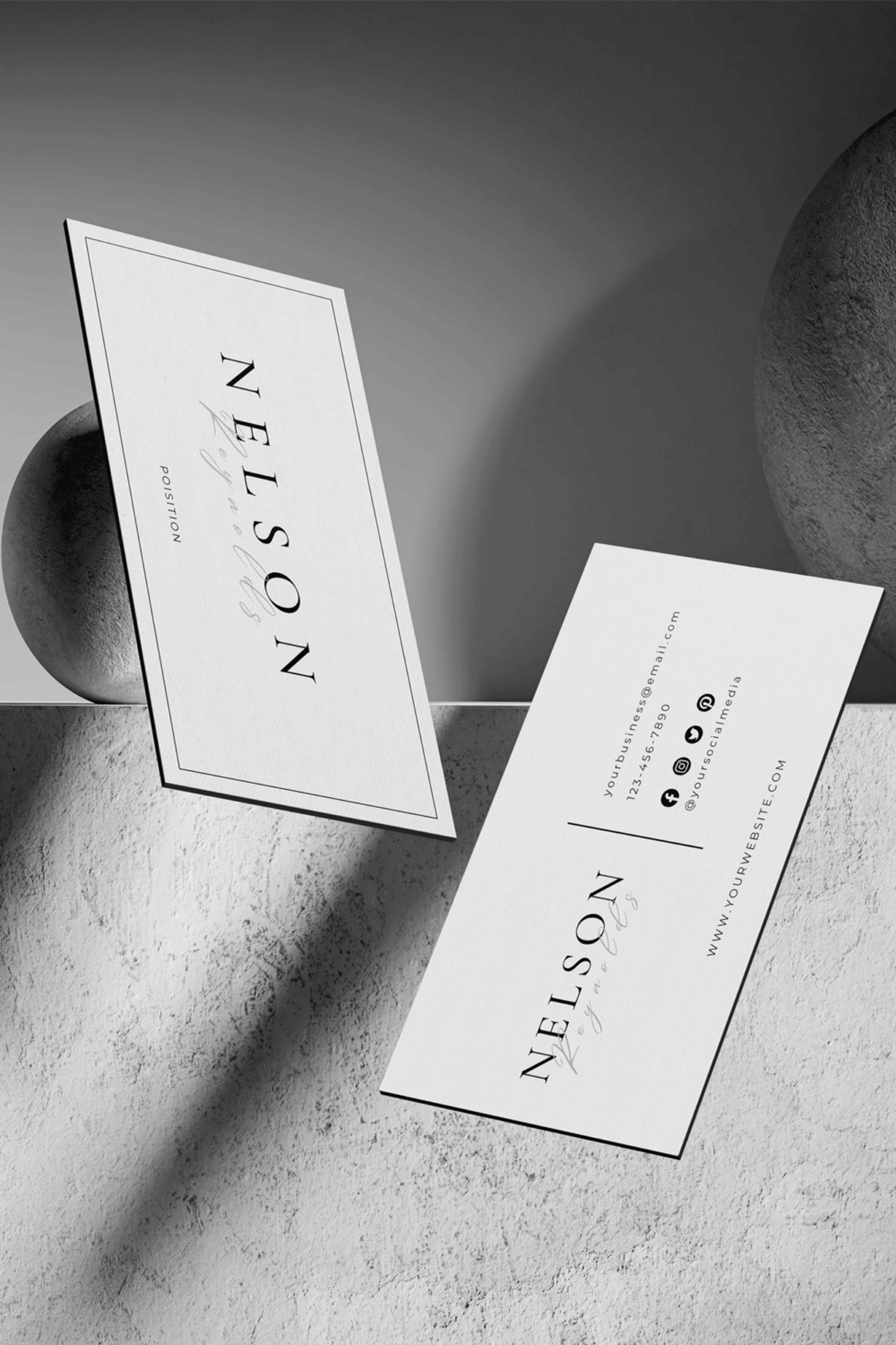 Minimalist Business Card Template, Canva Template pinterest preview image.