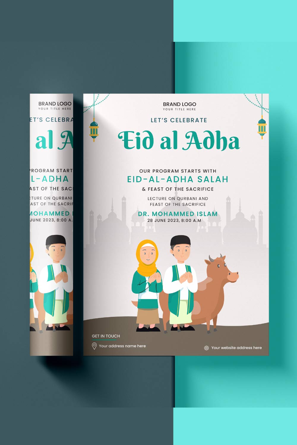 Eid Al Adha Flyer Banner pinterest preview image.