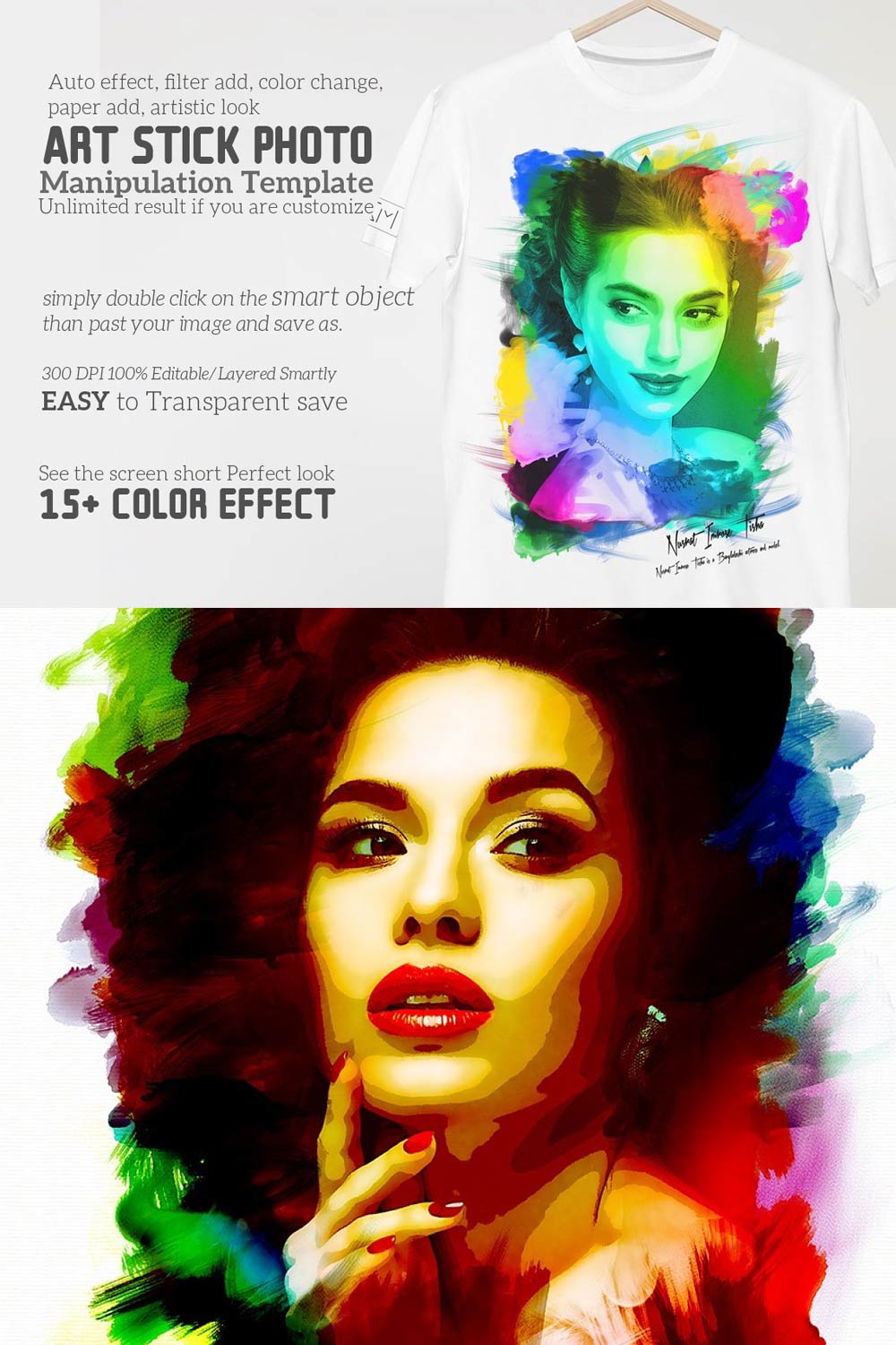 Art Stick Photo Template pinterest preview image.