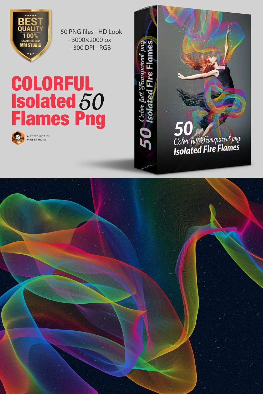 Isolated Abstract Flames pinterest preview image.