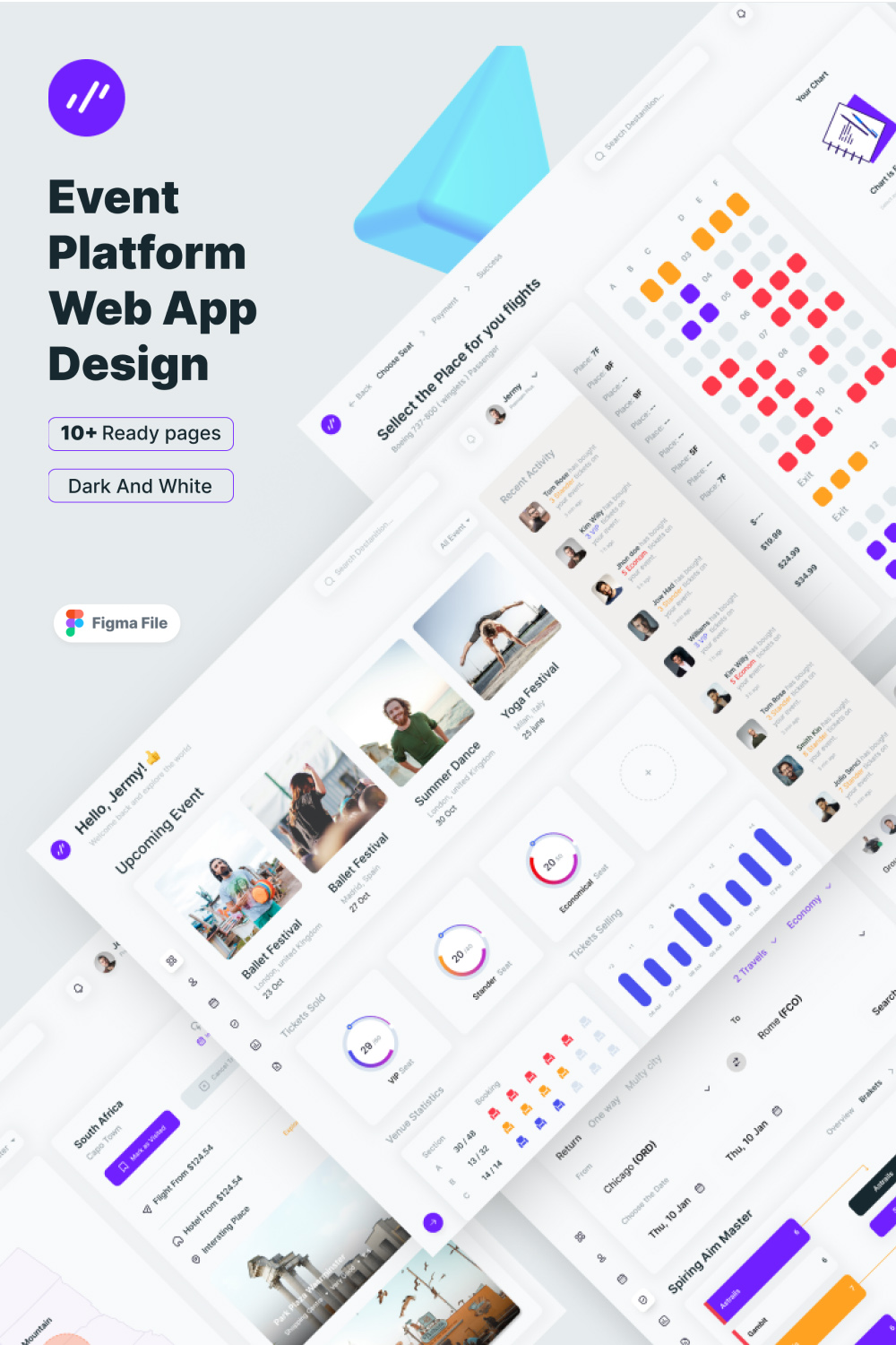 Event Platform web app UI Kits Design pinterest preview image.