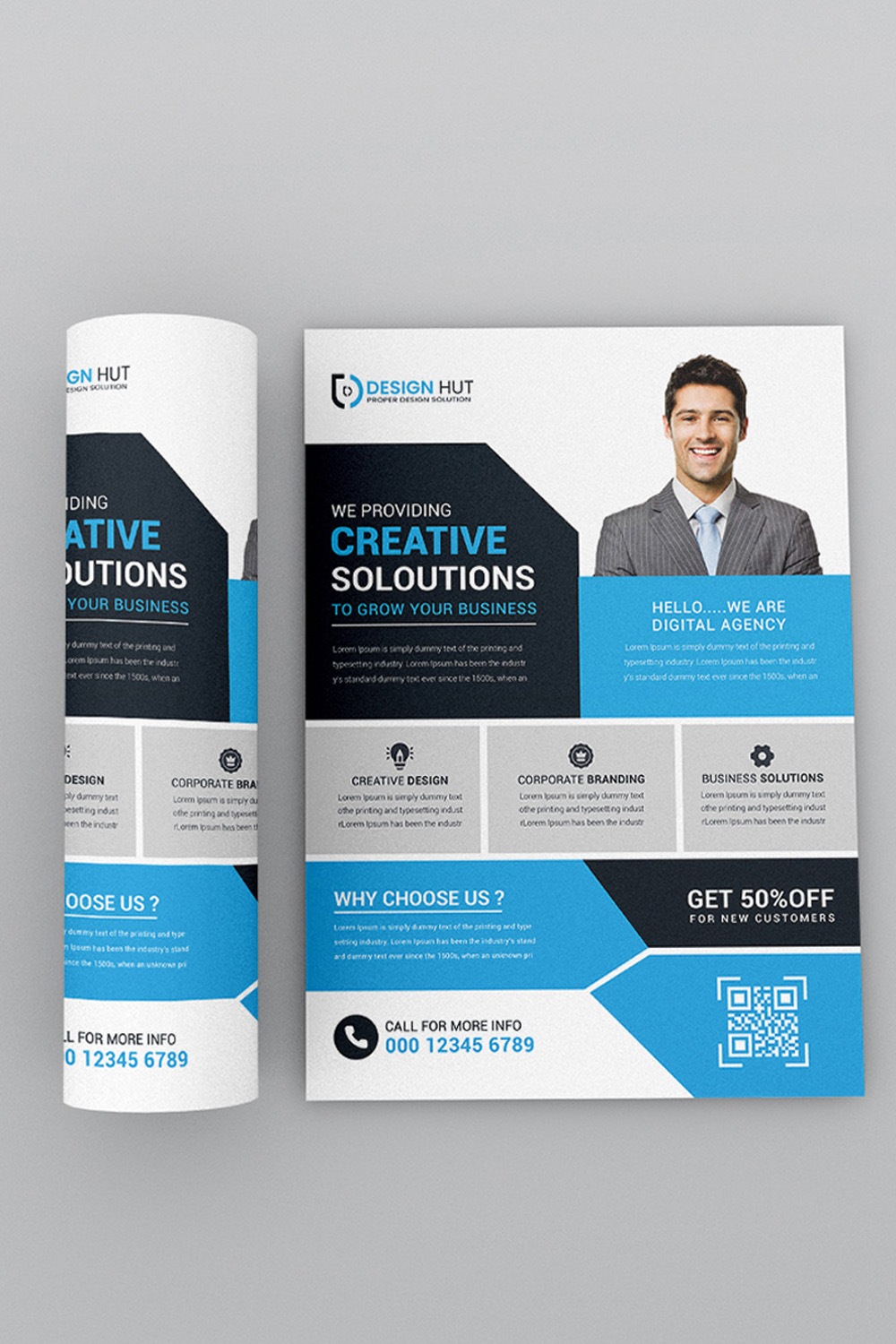 Corporate Flyer Template pinterest preview image.