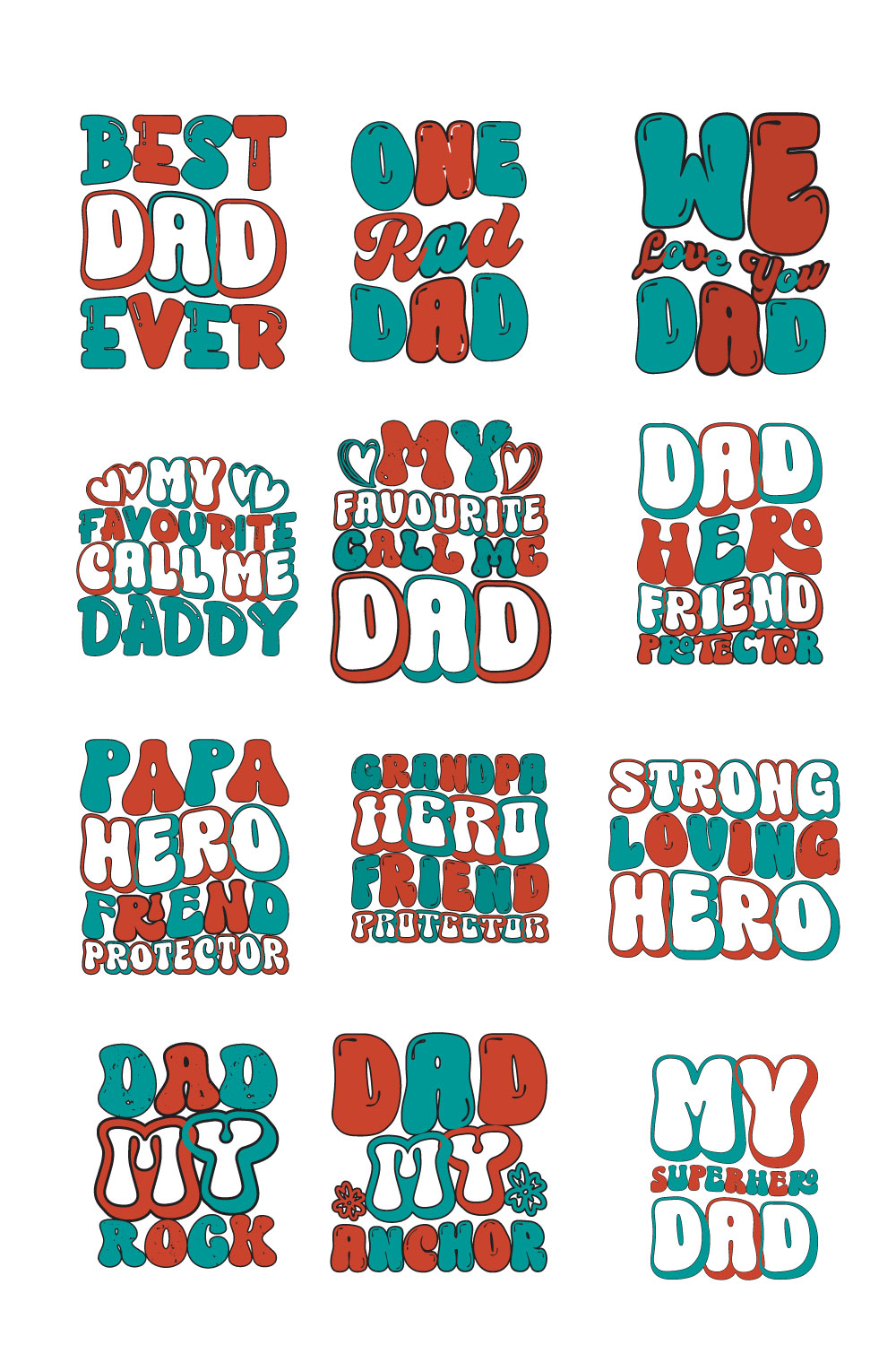 FATHER'S DAY RETRO SVG pinterest preview image.