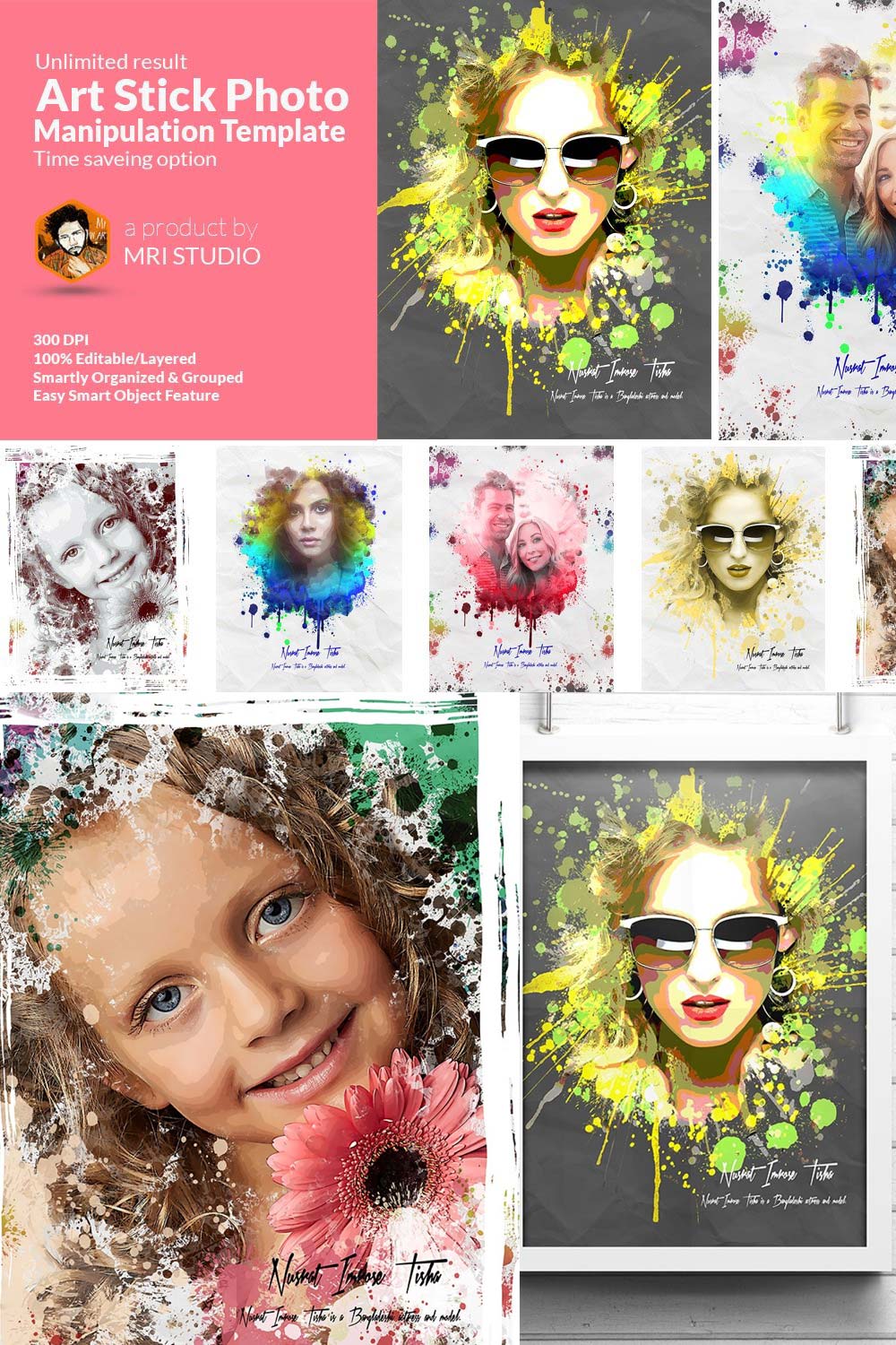 Artistic Photo Manipulation Template pinterest preview image.