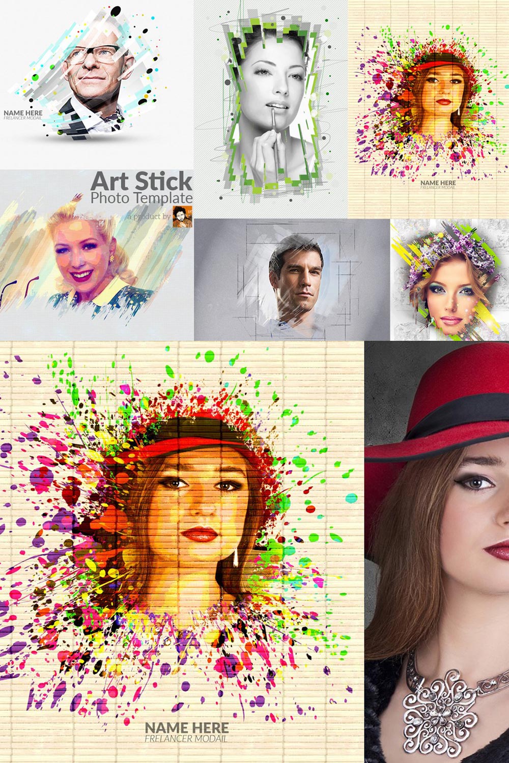 Art Stick Photo Template pinterest preview image.